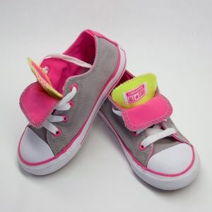 Converse All Star Pink & Grey Neon - Girls Size 9